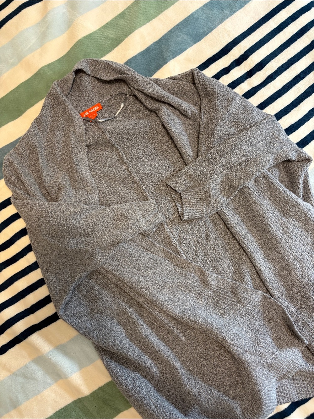 Joe Fresh Light Gray Knit Open Cardigan